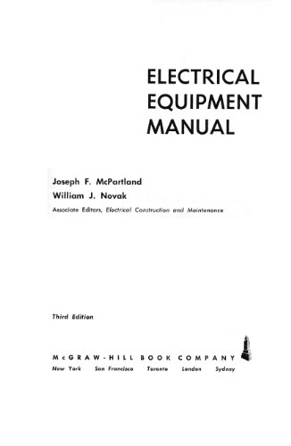 Imagen de archivo de Electrical Equipment Manual a la venta por ThriftBooks-Atlanta