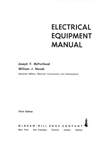 Stock image for Electrical Equipment Manual for sale by ThriftBooks-Atlanta