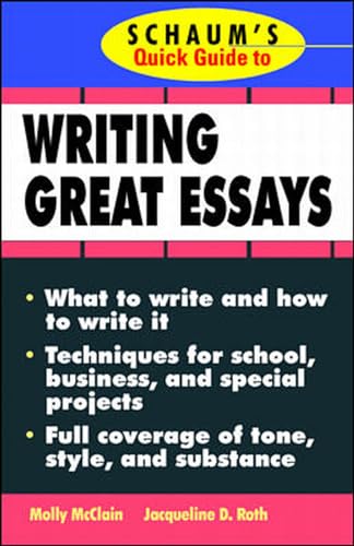 Beispielbild fr Schaum's Quick Guide to Writing Great Essays zum Verkauf von SecondSale