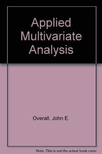 Beispielbild fr Applied Multivariate Analysis zum Verkauf von Better World Books