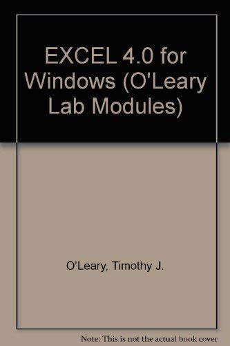 Beispielbild fr Microsoft Excel 4.0 for Windows (O'Leary Lab Modules) zum Verkauf von NEPO UG