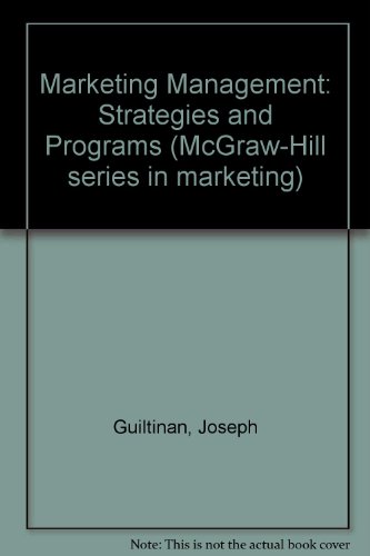 9780070489424: Marketing Management: Strategies and Programs
