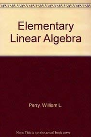 Stock image for Elementary Linear Algebra for sale by Better World Books: West