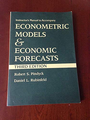 9780070500990: Instructor's Manual (Econometric Models and Economic Forecasts)