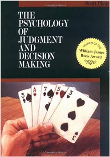Imagen de archivo de The Psychology of Judgment and Decision Making (McGraw-Hill Series in Social Psychology) a la venta por Seattle Goodwill