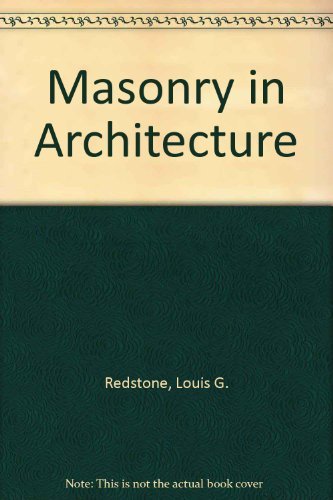Stock image for Masonry In Architecture for sale by M. W. Cramer Rare and Out Of Print Books