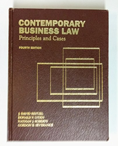 Stock image for Contemporary Business Law: Principles and Cases for sale by HPB-Red