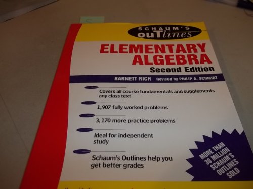 Stock image for Elementary Algebra, 2nd edition (Schaum's Outline) for sale by BookDepart