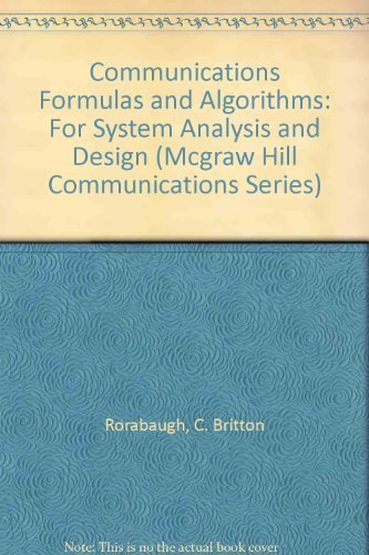 Stock image for Communications Formulas and Algorithms : For Systems Analysis and Design for sale by Better World Books: West
