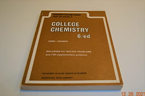 9780070537064: Schaum's Outline of Theory and Problems of College Chemistry