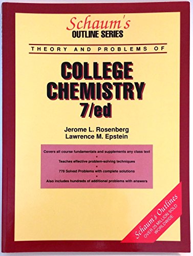 Imagen de archivo de Schaum's Outline of Theory and Problems of College Chemistry (Schaums Outline Series) a la venta por Wonder Book