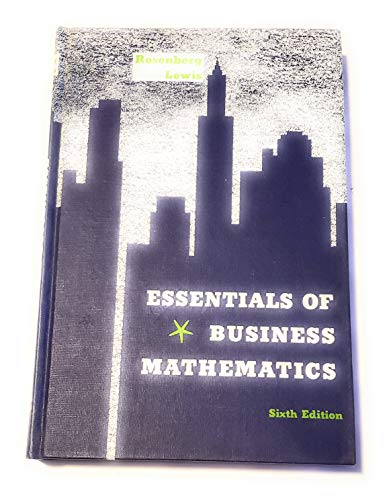 9780070537408: Essentials of Business Mathematics