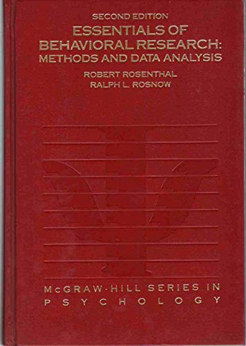 9780070539297: Essentials of Behavioral Research: Methods and Data Analysis