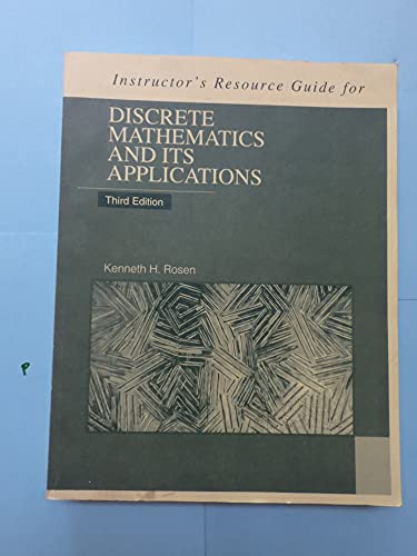 Imagen de archivo de Instructor's resource guide for discrete mathematics and its applications a la venta por Project HOME Books