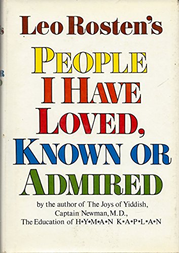 Stock image for People I Have Loved, Known or Admired for sale by Montclair Book Center
