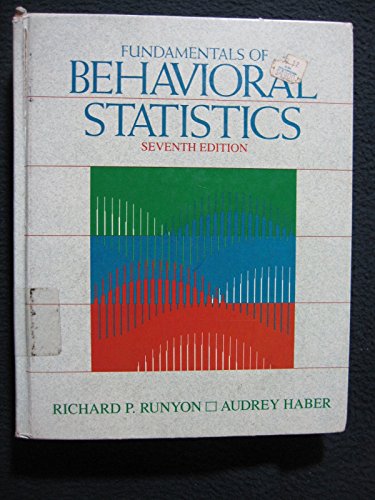 Beispielbild fr Fundamentals of Behavioural Statistics zum Verkauf von Wonder Book