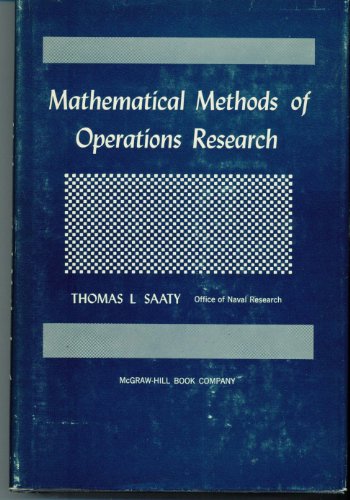 Beispielbild fr Mathematical Methods Of Operational Research zum Verkauf von Wonder Book