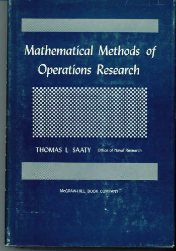 9780070543720: Mathematical Methods of Operations Research