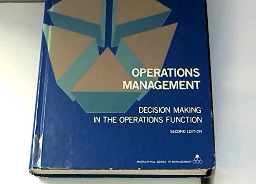 Beispielbild fr Operations Management: Decision Making in the Operations Function (McGraw-Hill Series in Management) zum Verkauf von HPB-Red