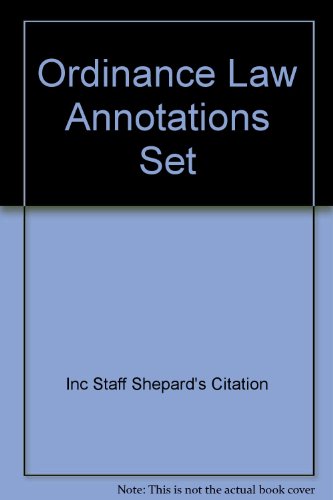 Stock image for Ordinance Law Annotations for sale by Better World Books: West