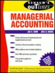 Stock image for Schaum's Outline of Theory and Problems of Managerial Accounting for sale by Wonder Book