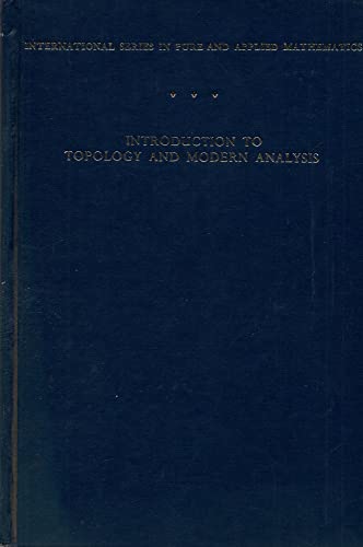 9780070573895: Introduction to Topology and Modern Analysis