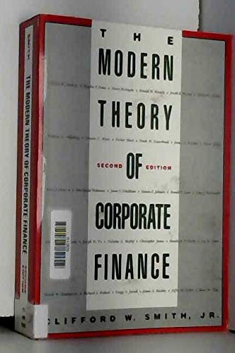 Stock image for The Modern Theory of Corporate Finance for sale by Better World Books