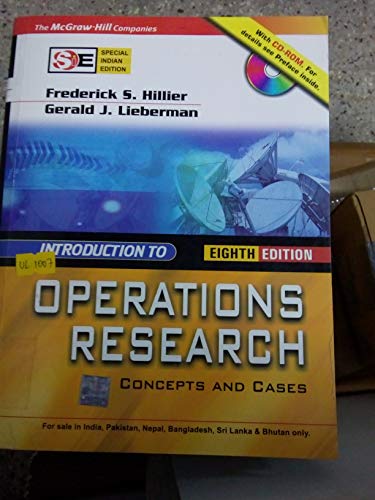 Imagen de archivo de Introduction to Operations Reearch Concepts ans Cases (Special Indian Edition) a la venta por Books Unplugged