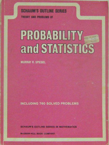 Stock image for Schaum's Outline of Theory and Problems of Probability and Statistics (Schaum's Outline S.) for sale by Anybook.com
