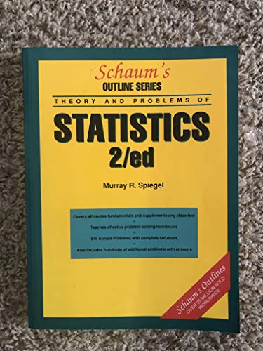 Imagen de archivo de Schaum's Outline of Theory and Problems of Statistics (Schaum's Outline Series) a la venta por Once Upon A Time Books