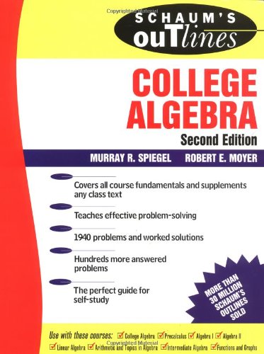 Beispielbild fr Schaum's Outline of College Algebra zum Verkauf von ThriftBooks-Dallas