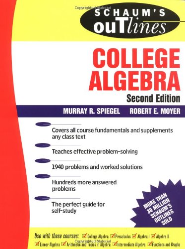 9780070602663: Schaum's Outline of College Algebra (Schaum's Outlines)