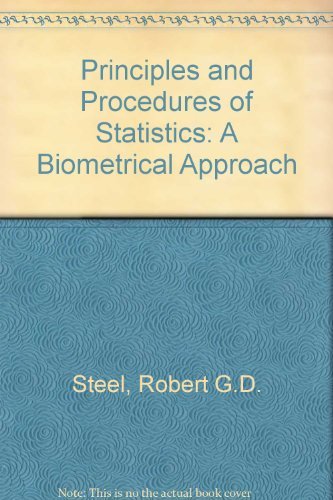 Imagen de archivo de Principles and Procedures of Statistics: A Biometrical Approach a la venta por SecondSale