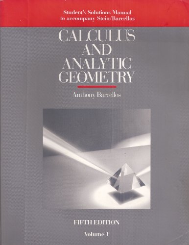Stock image for Student Solutions Manual, Volume 1, to accompany Calculus and Analytic Geometry for sale by HPB-Red