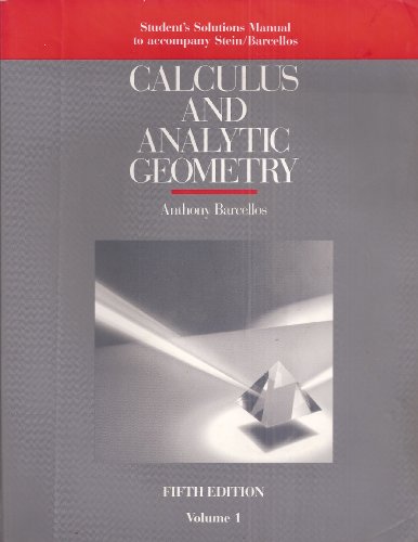 9780070612068: Student Solutions Manual, Volume 1, to accompany Calculus and Analytic Geometry