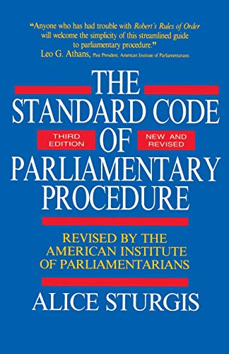Beispielbild fr The Standard Code of Parliamentary Procedure (Third Edition, New and Revised) zum Verkauf von Wonder Book