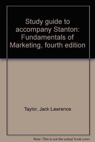 9780070629912: Study guide to accompany Stanton: Fundamentals of Marketing, fourth edition