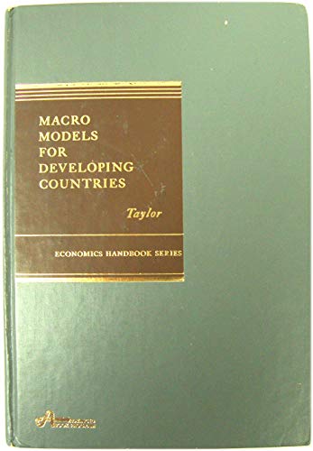 Imagen de archivo de Macro Models for Developing Countries a la venta por Better World Books Ltd