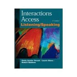Beispielbild fr Interactions Access: A Listening/Speaking Book zum Verkauf von More Than Words