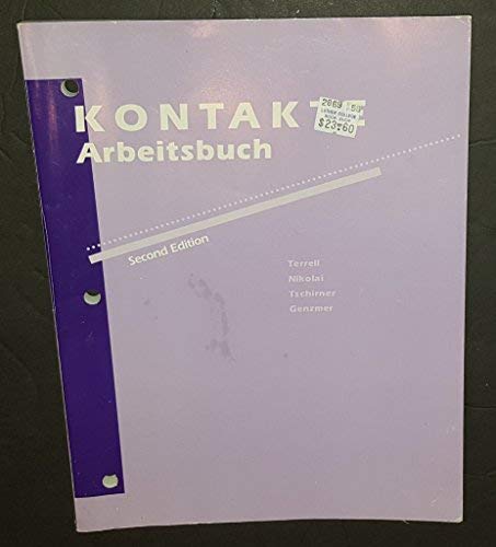 Stock image for Kontakte: A Communicative Approach: Workbook/Lab Manual - 2nd Edi for sale by Hawking Books