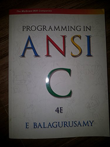 Imagen de archivo de Programming in ANSI C a la venta por ThriftBooks-Atlanta
