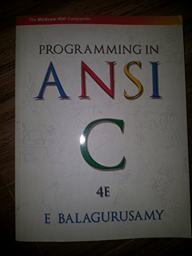 Stock image for Programming in ANSI C for sale by Irish Booksellers