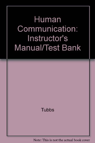 Beispielbild fr Human Communication: Instructor's Manual/Test Bank zum Verkauf von HPB-Red