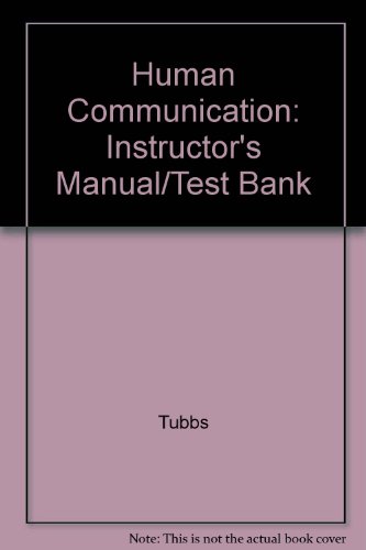 Imagen de archivo de Human Communication: Instructor's Manual/Test Bank a la venta por HPB-Red