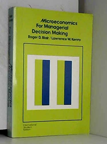 9780070661837: Microeconomics for Managerial Decision Making