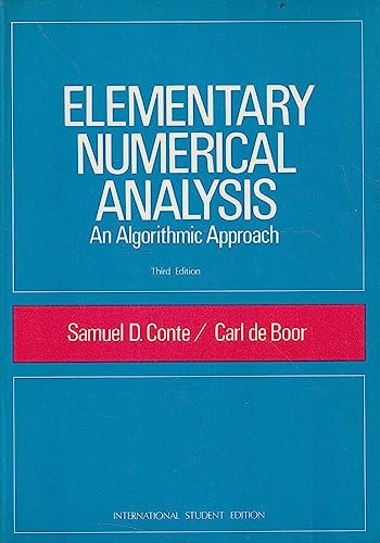 9780070662285: Elementary Numerical Analysis: An Algorithmic Approach (Asia Higher Education Mathematics and Statistics Higher Mathematics)