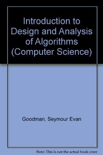 Imagen de archivo de Intro to the Design & Analysis (Computer Science) a la venta por dsmbooks