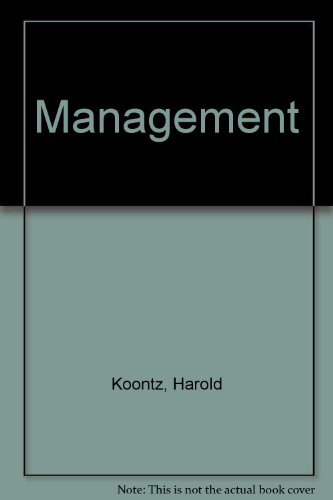 Stock image for Management Koontz, Harold; O'Donnell, Cyril and Weihrich, Heinz for sale by Langdon eTraders