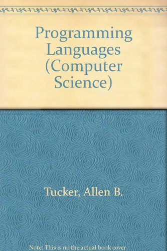 9780070666177: Programming Languages (Computer Science S.)