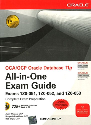 Imagen de archivo de OCA/OCP Oracle Database 11g AllinOne Exam Guide with CDROM a la venta por dsmbooks